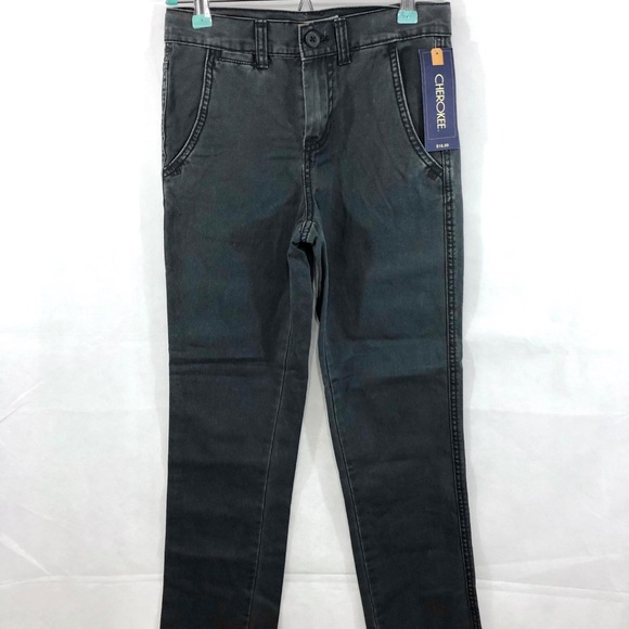 NWT Cherokee Gray Chino Boys Denim Pants Size 12 - Picture 2 of 7